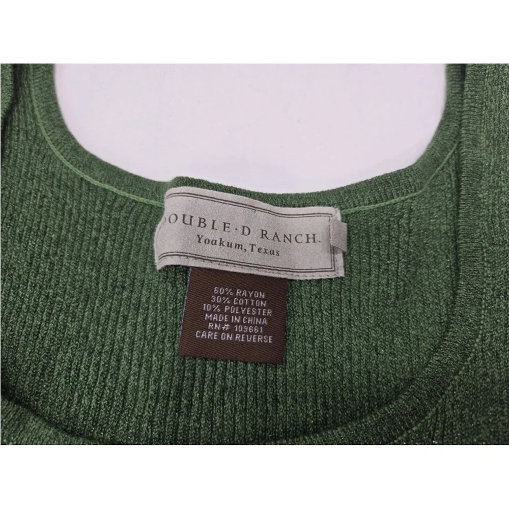 Double D Ranch Deep Green Ribbed Tank - Picture 3 of 6